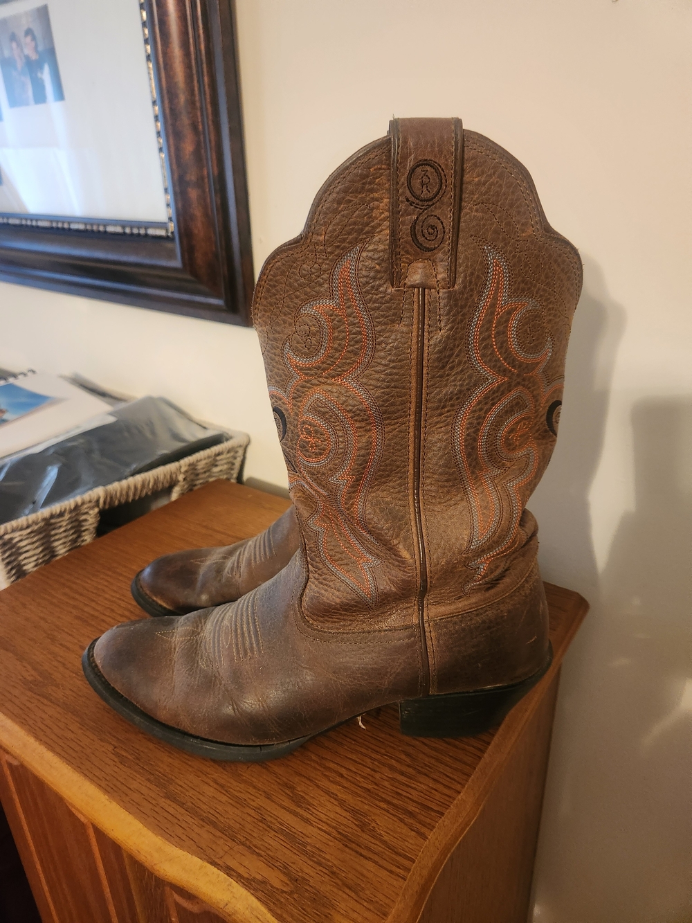 Tony Lama Brown Leather Western Heeled Boots